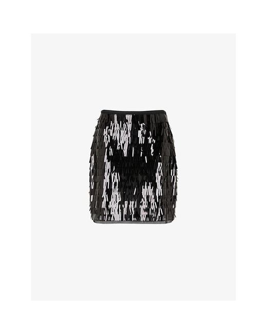 Whistles Black Sword-Sequin Mini Skirt