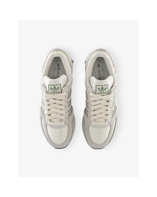 Adidas White La Trainer Og Woven And Suede Trainers