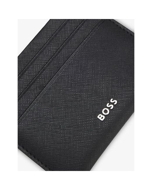 Boss Black Logo Leather Card Holder for men