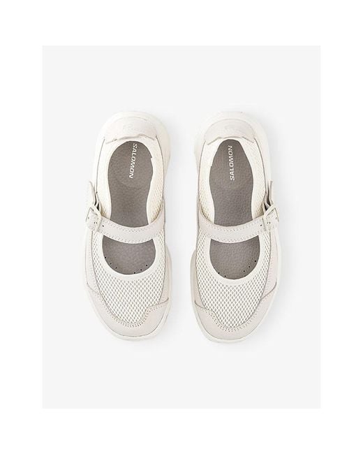 Salomon White Rx Marie-Jeanne Nubuck-Leather And Mesh Trainers
