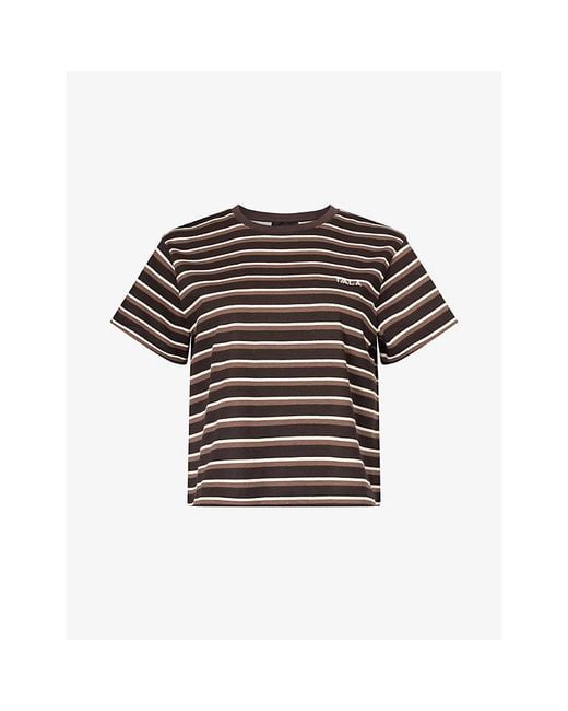 WE Are Tala Black Boxy Baby Striped Cotton T-Shirt