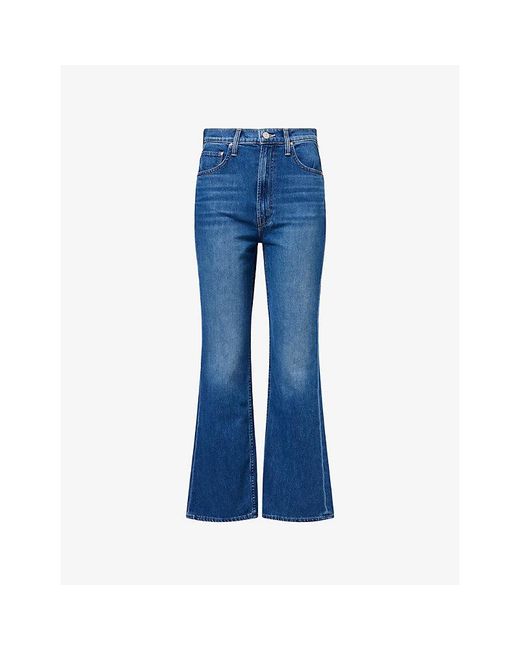 Mother Blue The Scooter Ankle Flared-Leg Denim Jeans