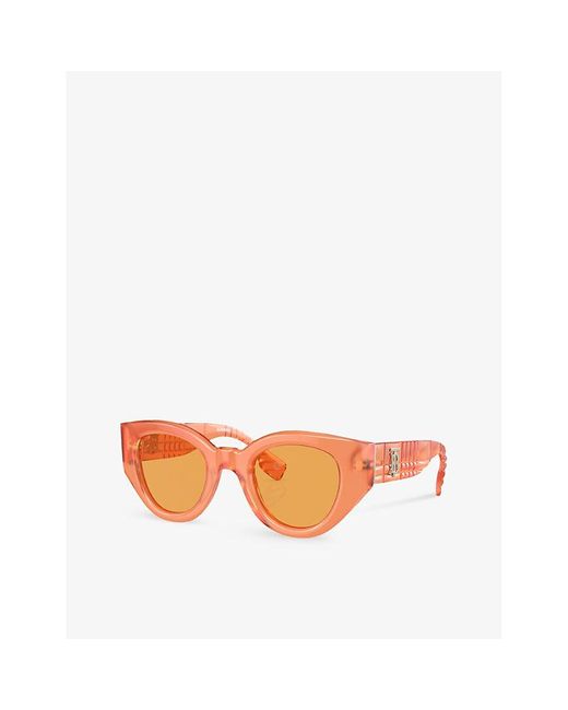 Burberry Orange Be4390 Meadow Cat-eye Acetate Sunglasses