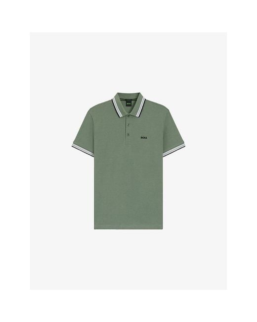 Boss Green Paddy Cotton-Piqué Polo Shirt for men