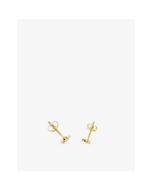Missoma White Pave Star Moon 18Ct Vermeil And Cubic Zirconia Stud Earrings