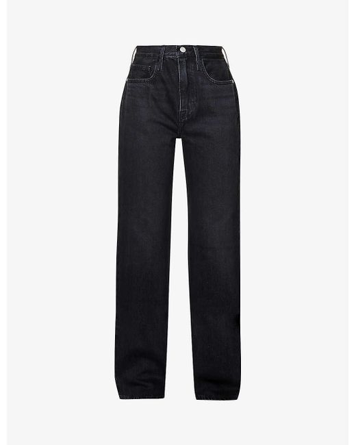 FRAME Le Jane Straight-leg High-rise Jeans in Blue | Lyst