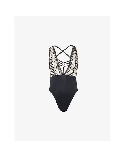 Aubade Blue Voodoo Kiss Plunge-Neck Mesh Body