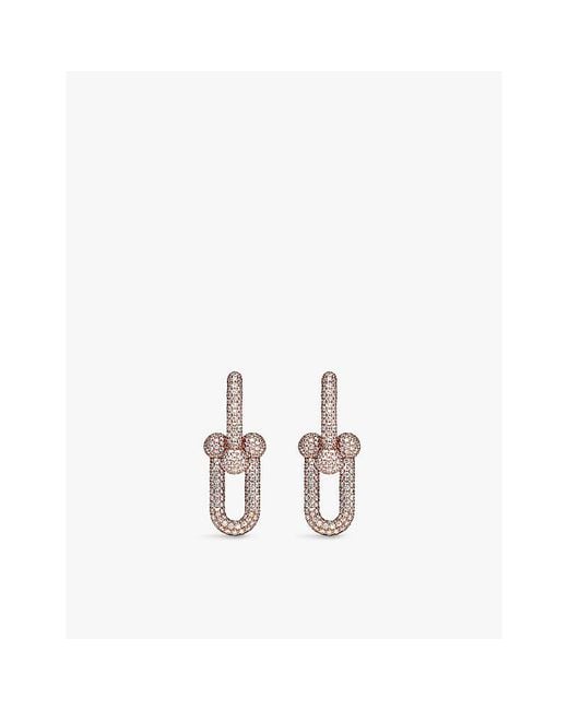 Tiffany & Co White Tiffany Hardwear Large Link 18Ct Rose- And 3.24Ct Round-Brilliant Cut Diamond Earrings