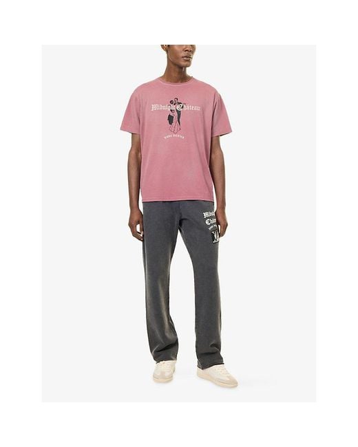Duke & Dexter Pink Mc Dancers Graphic-Print Cotton T-Shirt for men