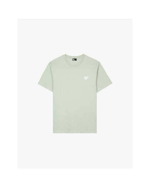 The Kooples Green Logo-Print Short-Sleeve Cotton T-Shirt for men