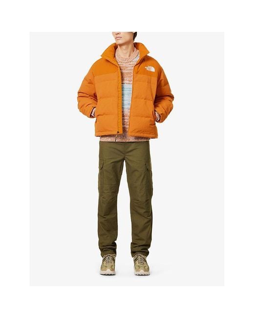 The North Face Orange Nuptse Brand-embroidered Regular-fit Canvas Recycled-down Jacket Xx for men