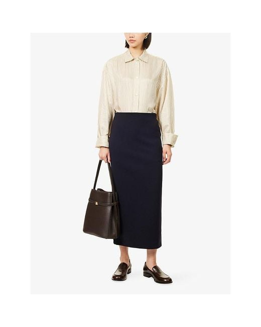 Max Mara Blue Scuba Pencil Skirt