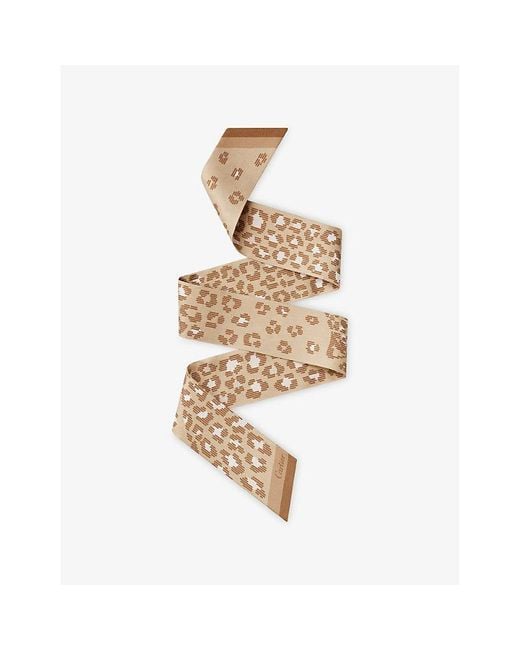 Cartier Metallic Panthère Dots Bandeau Printed Silk-Twill Scarf