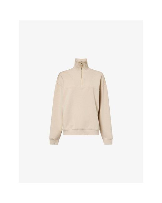 Now You Live Natural Rutland High-Neck Stretch-Woven Sweatshirt