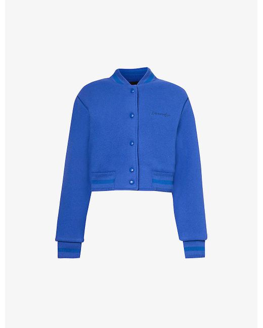 Givenchy Blue Logo-embroidered Padded Wool Jacket