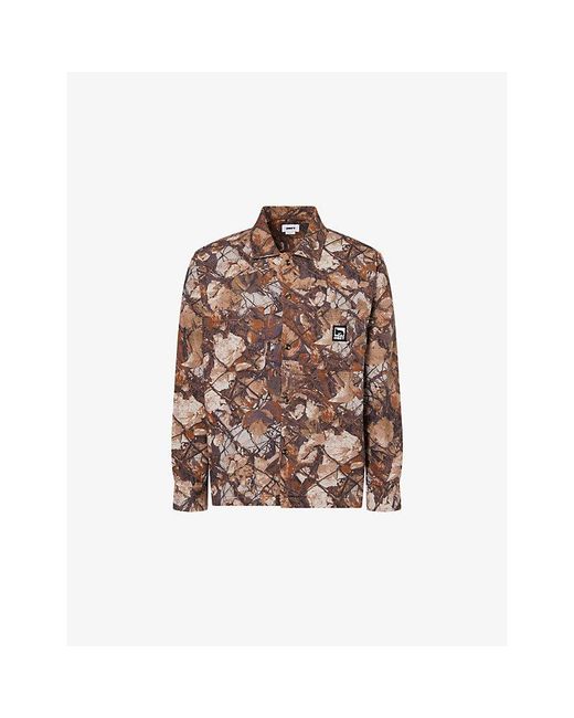 Obey Brown Fence Camouflage Cotton Shirt for men