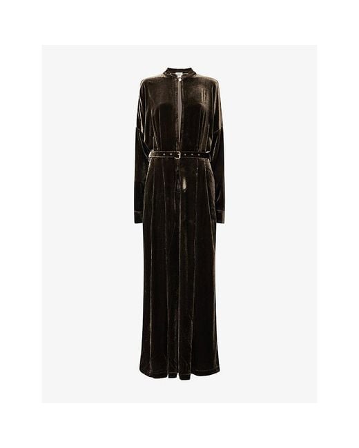 LeKasha Black Altino Wide-Leg Velvet Jumpsuit