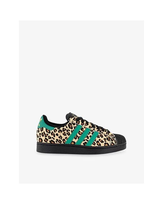 Adidas Green Superstar Ii Leather Trainers