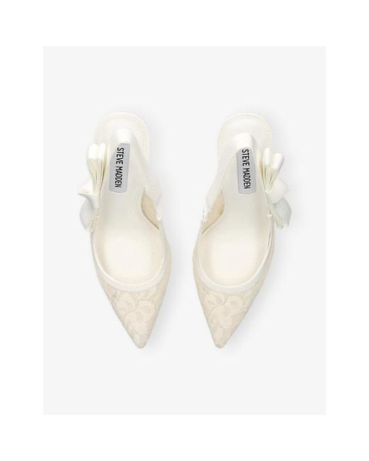 Steve Madden White Brylie-L Lace Slingbacks