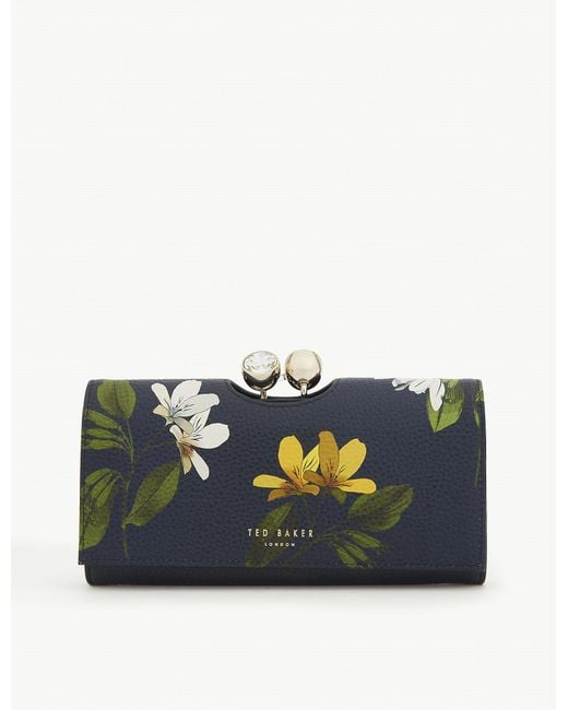 Ted Baker Blue Abbeyy Floral Leather Purse