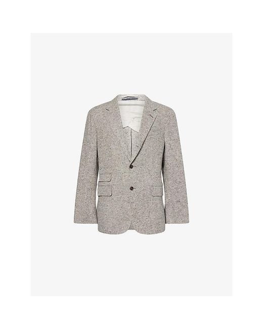 Dunhill Gray Single-Breasted Notched-Lapel Tweed-Wool Jacket for men