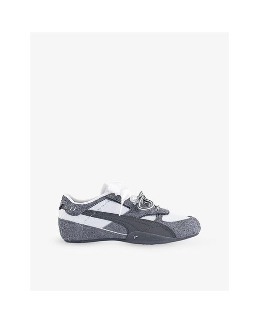 PUMA Blue Bella Mina Suede Trainers