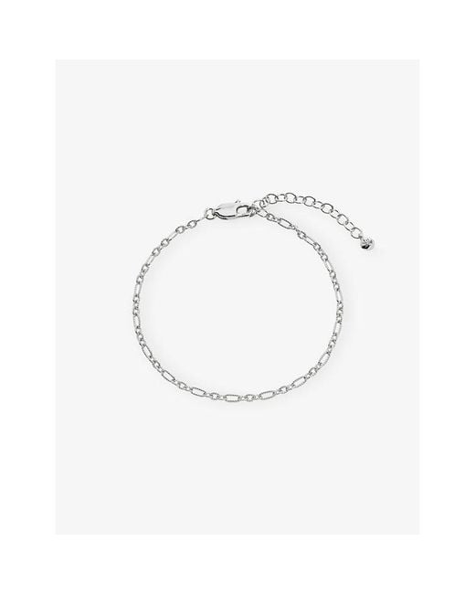 Monica Vinader White Textured Link Chain Sterling Bracelet
