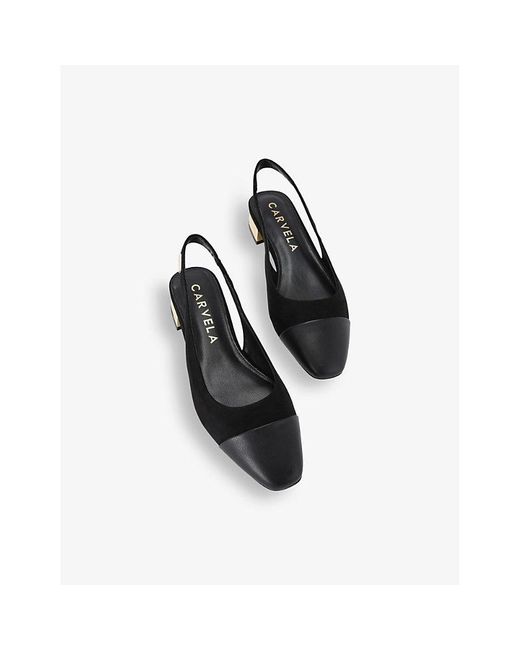 Carvela Kurt Geiger Black Amelia Sling-Back Faux-Leather Pumps