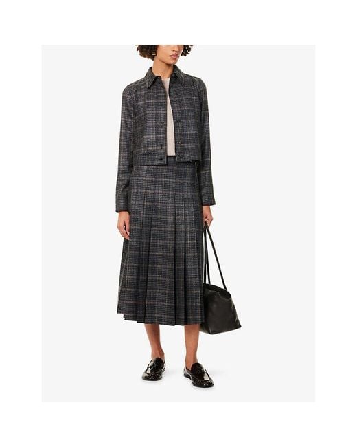 Gabriela Hearst Black Thereza Cropped Wool-Silk Jacket