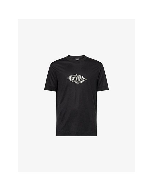 Emporio Armani Black Retro Logo Jersey T-Shirt for men