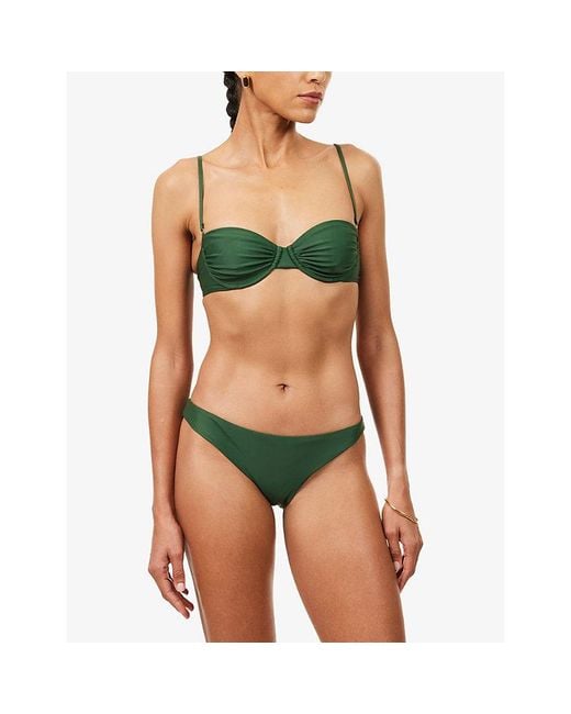 VERANDAH Green Corset Bikini Top