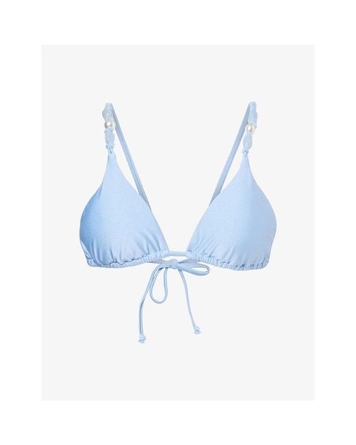 Seafolly Blue Palermo Triangle Bikini Top
