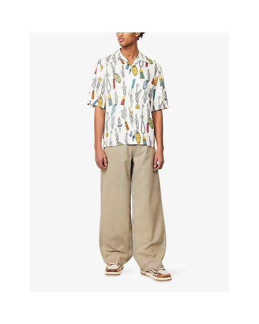 Amiri White Keys Camp-Collar Woven Shirt for men
