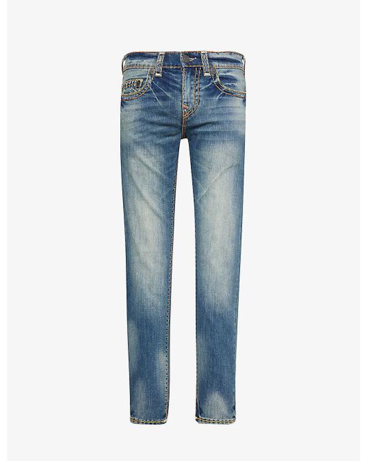 True Religion Blue Rocco No Flap Slim-leg Mid-rise Stretch-denim Jeans for men