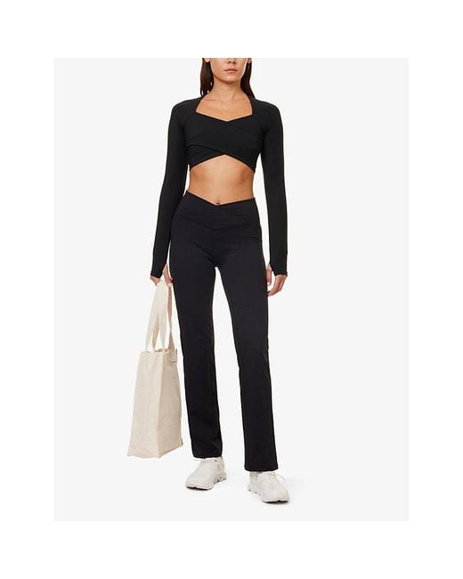 ADANOLA Blue Ultimate Wrap-Over Yoga Trousers