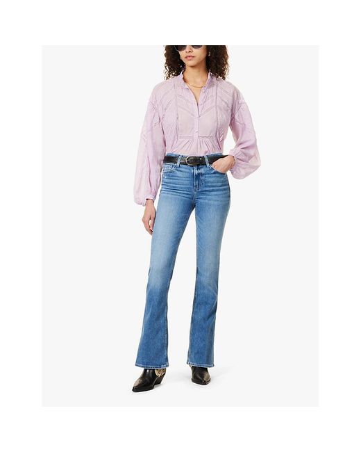 PAIGE Blue Laurel Canyon High-Rise Bootcut Denim Jeans