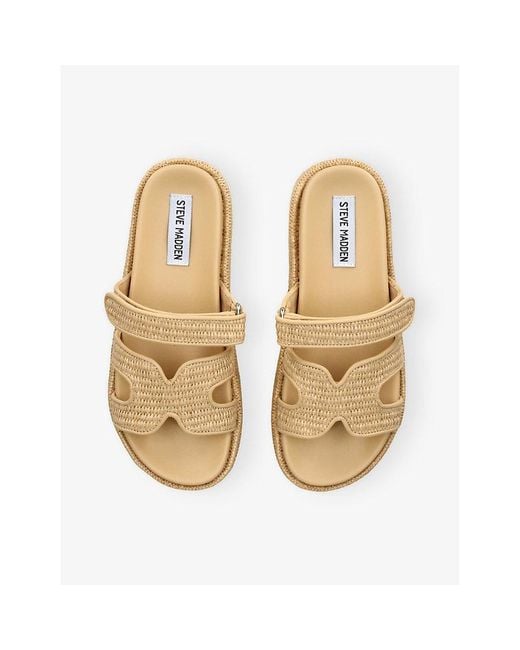 サンダル・ミュール STEVE MADDEN BIGMISSILE NATURAL RAFFIA SANDALS Steve Madden Bigmissile Raffia Sandals in Natural | Lyst