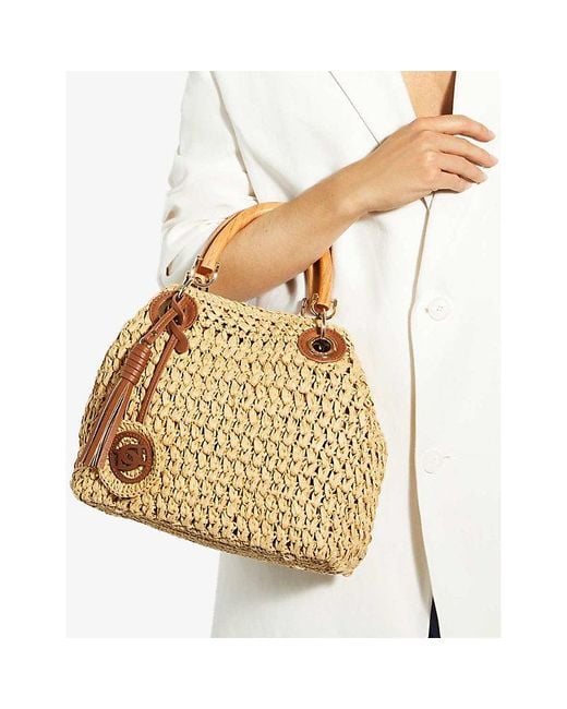 Dune Metallic Daiquri Small Raffia Grab Bag