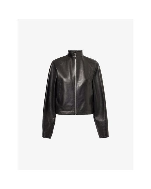 Alaïa Black High-neck Regular-fit Leather Jacket