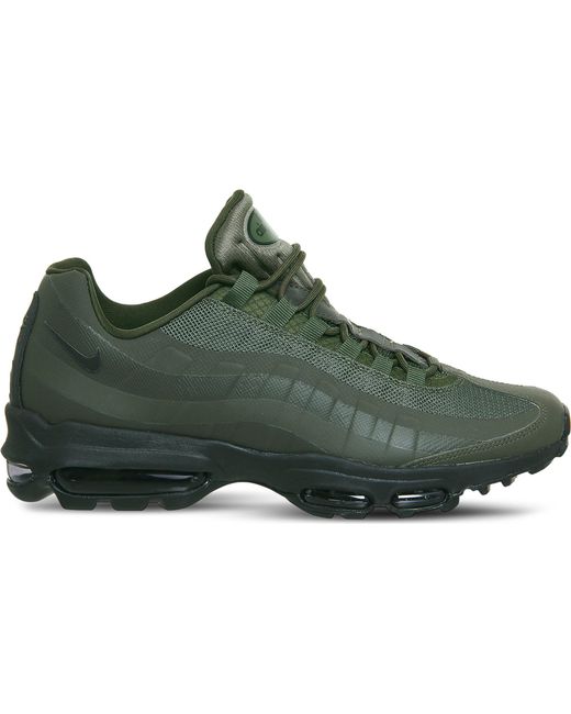 Nike Air Max 95 Ultra Leather And Mesh Trainers in Cargo Khaki Black  (Green) for Men | Lyst UK