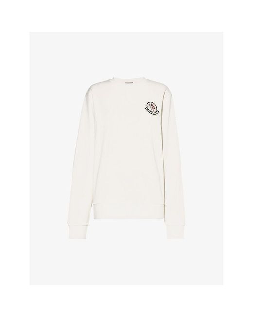 Logo Cotton Sweatshirt in White - Moncler