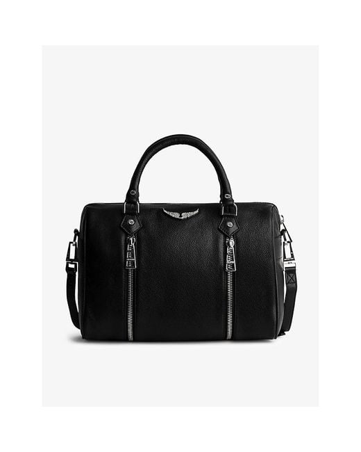 Zadig & Voltaire Sunny Medium Grained Leather Bowling Bag in