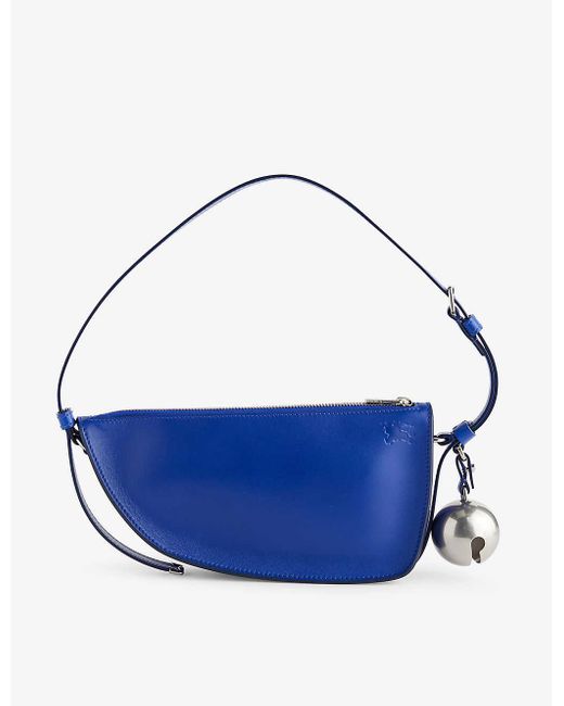 Burberry Blue Shield Metallic-charm Leather Shoulder Bag