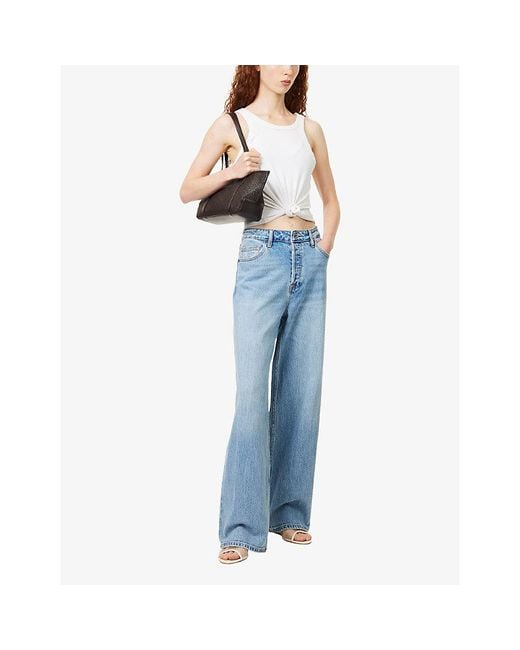 GOOD AMERICAN Blue Vintage Wide-Leg High-Rise Denim Jeans