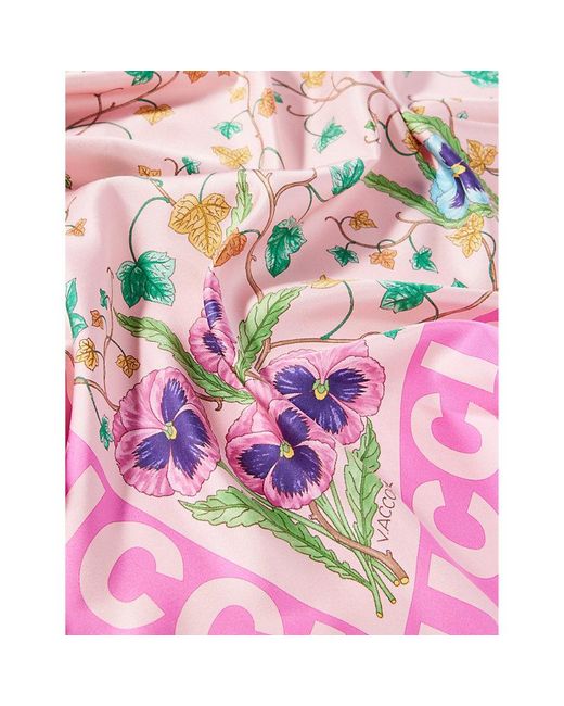 Gucci Floralpattern Silk Scarf in Pink Lyst