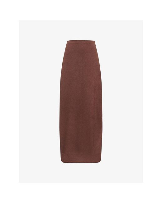 Dissh Brown Alias Strapless Stretch-Woven Midi Dress
