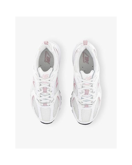 New Balance White Mr530 Leather And Mesh Trainers