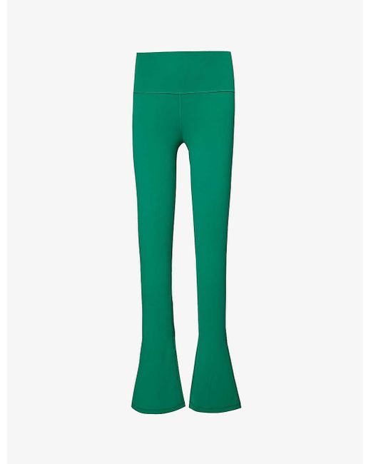 lululemon athletica Green Align Brand-print Flared-leg Stretch-woven leggings