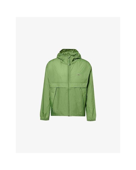 Lacoste Green Packable Logo-Embellished Shell Jacket for men