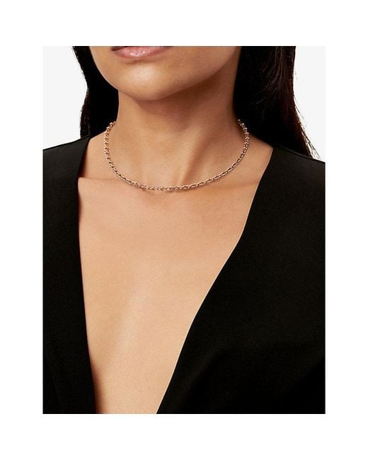 Tiffany & Co Metallic Tiffany Hardwear Micro Link 18Ct Rose- Necklace